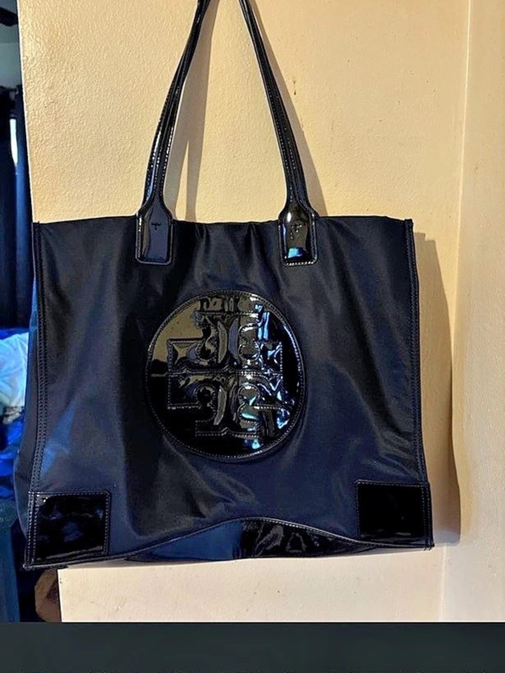 Tory Burch Ella Patent Tote Black Tote Bag